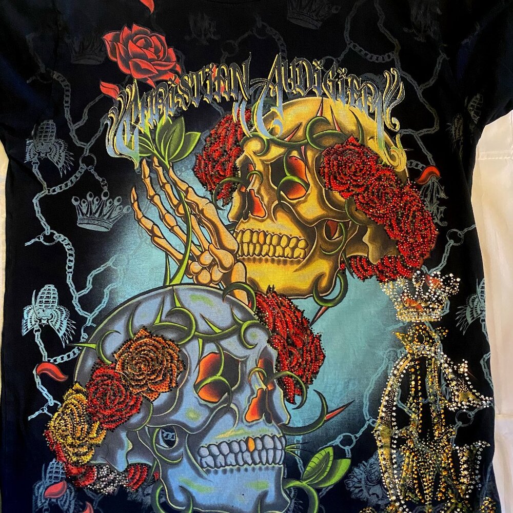 Christian Audigier Jeweled Men's T-Shirt